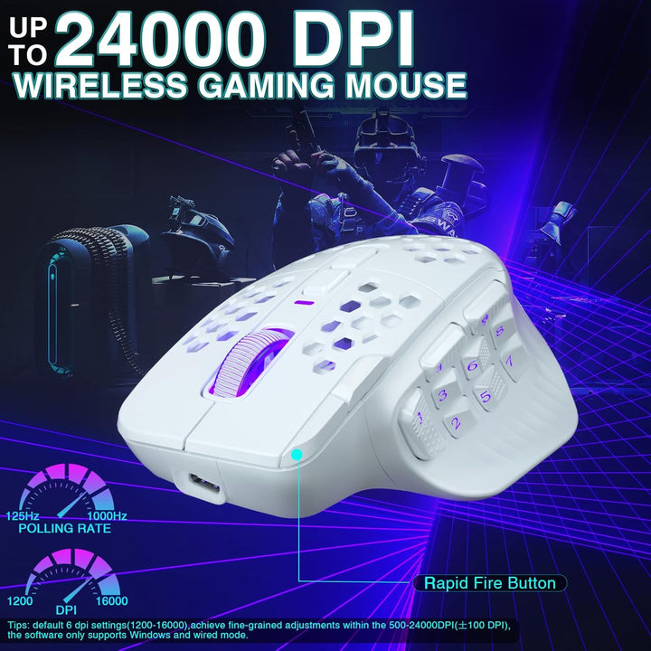 SOLAKAKA SM809 Pro - Mouse para juegos con 9 botones laterales, mou...