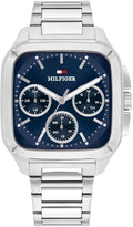 Tommy Hilfiger Reloj de cuarzo multifunción para hombre – 1.457 x 1.535 in, correa de piel de becerro, diseño inspirado en el deporte, regalo para él