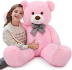 MaoGoLan Oso de peluche gigante de 4 pies, adorable y tierno oso de peluche grande animal de peluche de 47 pulgadas, oso de peluche rosa regalo de peluche decoración para baby shower, fiesta