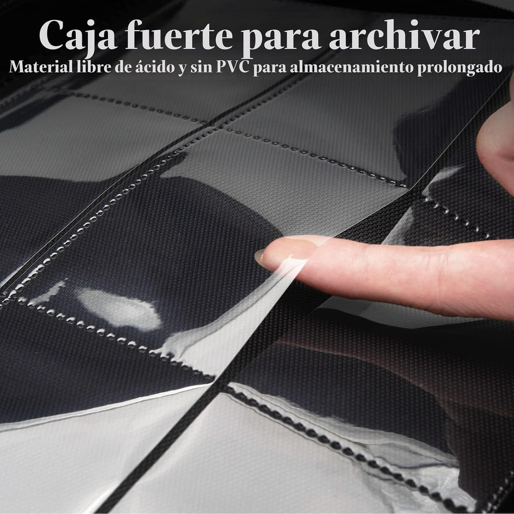Carpeta de tarjetas con cremallera de alta calidad, cubierta de