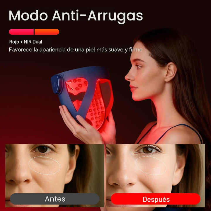 INIA Glow 4D - Máscara de terapia de luz roja inalámbrica para cara...