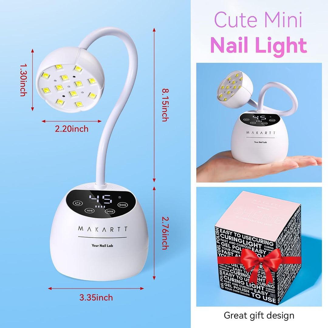 Makartt Lámpara de Uñas UV LED - Luz UV de Cuello de Cisne para Uña...
