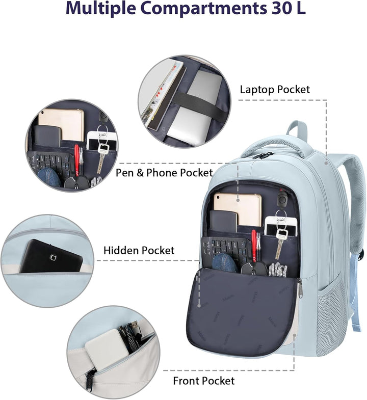 MATEIN Mochila grande para laptop de 30 L, elegante mochila de trab...