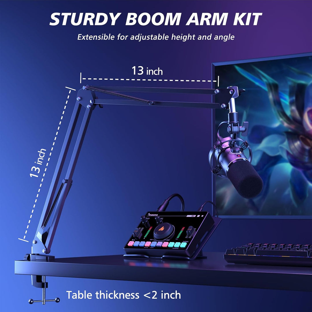 MAONO Kit de micrófono dinámico XLR\/USB, micrófono podcast RGB con...