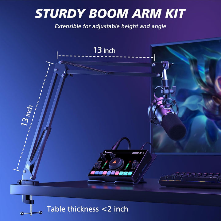 MAONO Kit de micrófono dinámico XLR\/USB, micrófono podcast RGB con...