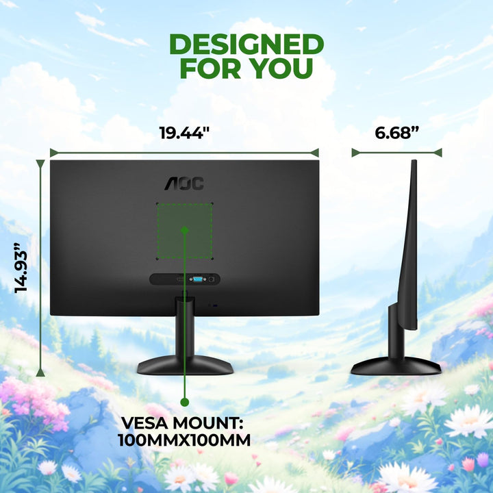 AOC Monitor de computadora de 22 pulgadas FHD 120Hz overclocked VA...