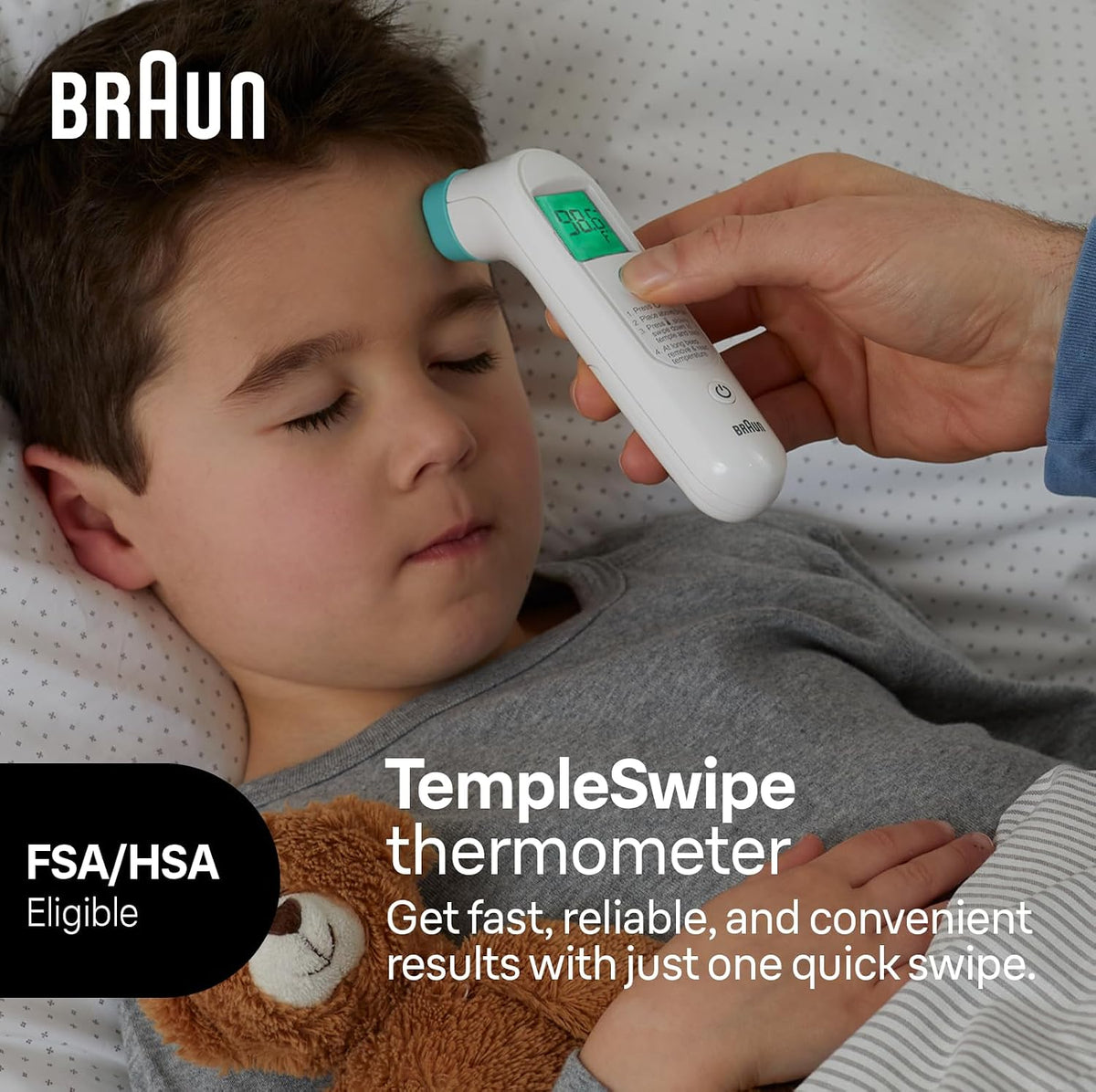 Braun Termómetro digital TempleSwipe con guía de temperatura codificada por