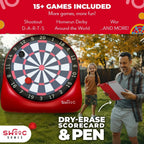 Swooc Games - Dardos gigantes inflables de primera calidad (más de 15 formas de jugar) - Diana de fútbol jumbo con bomba de aire - Juegos de carnaval grandes - Juegos gigantes al aire libre - Juego de