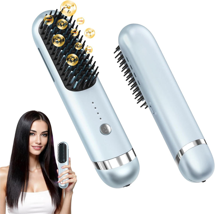 New Go Brush Pro 2026 - Cepillo alisador de pelo inalámbrico, plasm...
