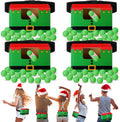 Halloscume 4 Juegos de Pelotas Navideñas Oscilantes y Temblorosas, Juego Navideño de Duende Novedoso Twerk, 40 Pelotas, Cinta, Cajas de Cartón, Juegos Divertidos de Fiesta para Familia, Grupos Grandes