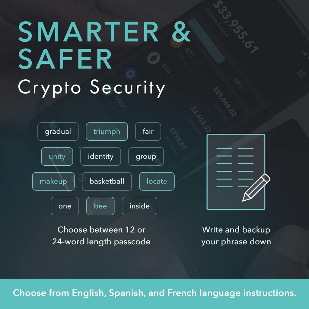 Arculus® Cartera de almacenamiento en frío criptográfico, billetera segura de Bitcoin, billetera de hardware criptográfico para NFT, Ethereum, Bitcoin, Cardano y otras criptomonedas, billetera criptográfica de autenticación de 3 factores, color plateado