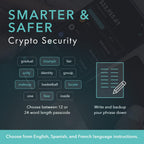 Arculus® Cartera de almacenamiento en frío criptográfico, billetera segura de Bitcoin, billetera de hardware criptográfico para NFT, Ethereum, Bitcoin, Cardano y otras criptomonedas, billetera criptográfica de autenticación de 3 factores, color plateado