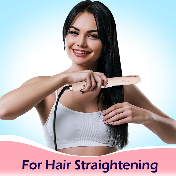 Plancha plana de pelo profesional Angenil Pro Twist, alisadora y ri...