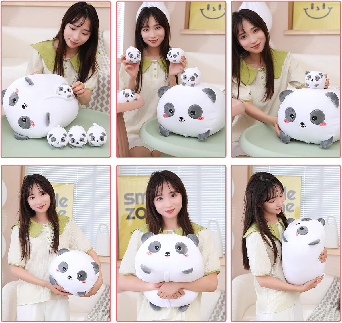 SQEQE Panda Mommy - Animal de peluche con 4 pandas de bebé