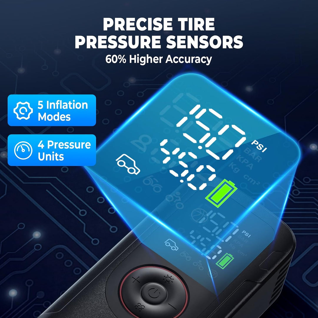 Vernee VP10PRO - Inflador de neumáticos, compresor de aire portátil...