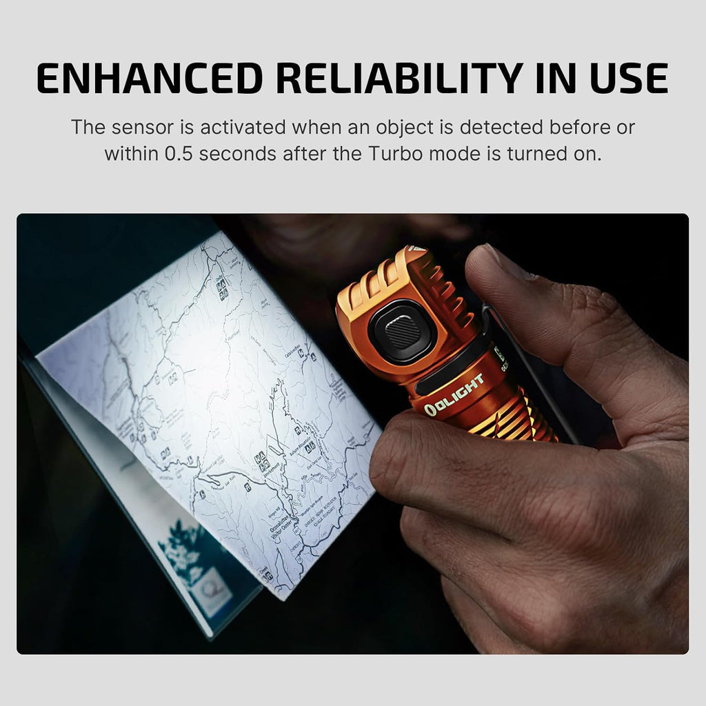 Lámpara OLIGHT Perun 3 - Linterna frontal recargable, luz roja, impermeable