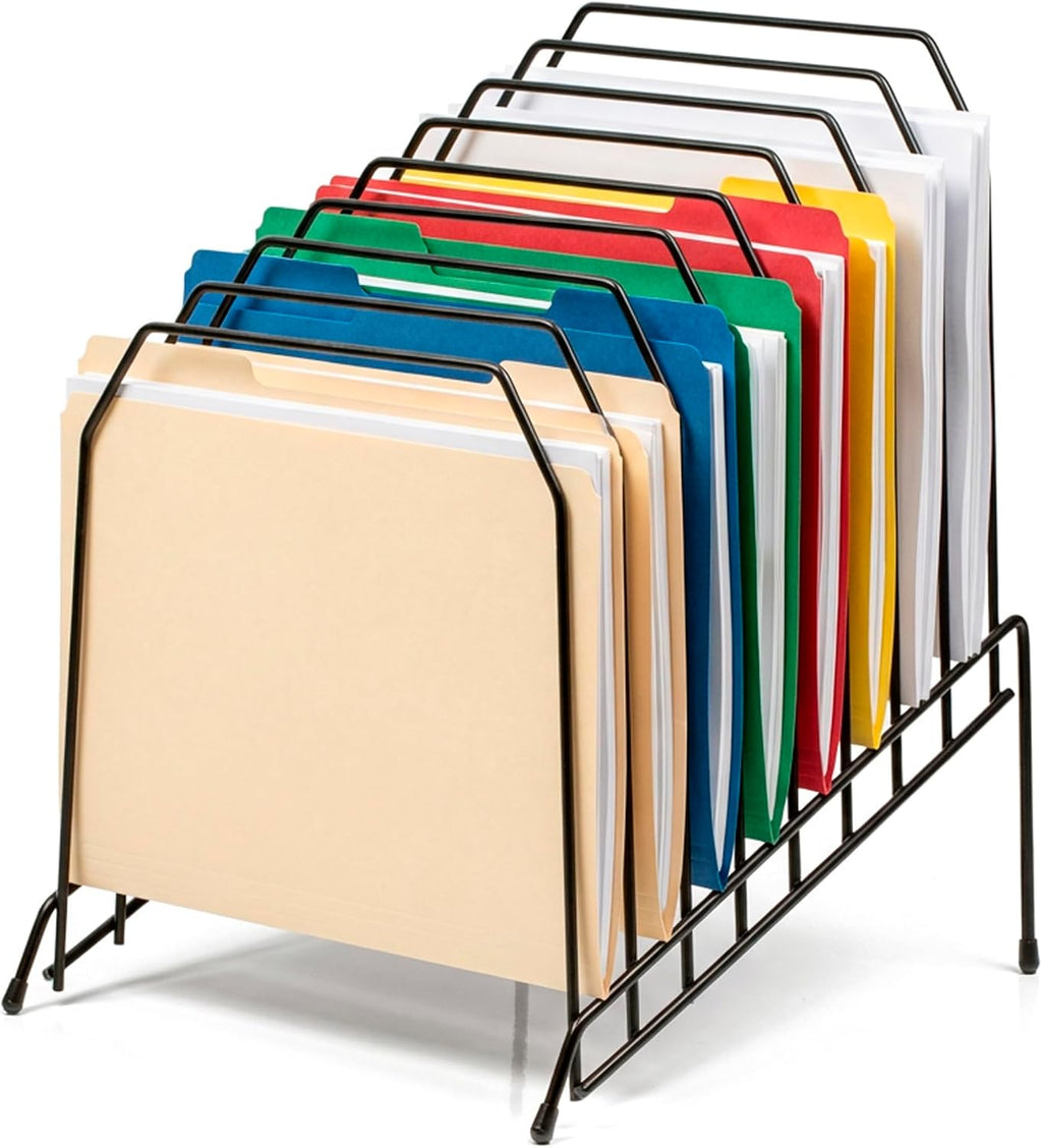 Officemate, organizador inclinado de 8 compartimientos, tamaño grande, con espiral, 8.5 x 10.375 x 12.625 pulgadas, color negro (25212)
