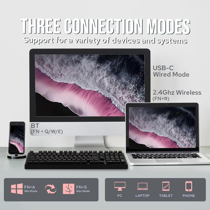 EPOMAKER Galaxy100 QMK\/VIA Wireless Gaming Keyboard, Aluminum Shel...