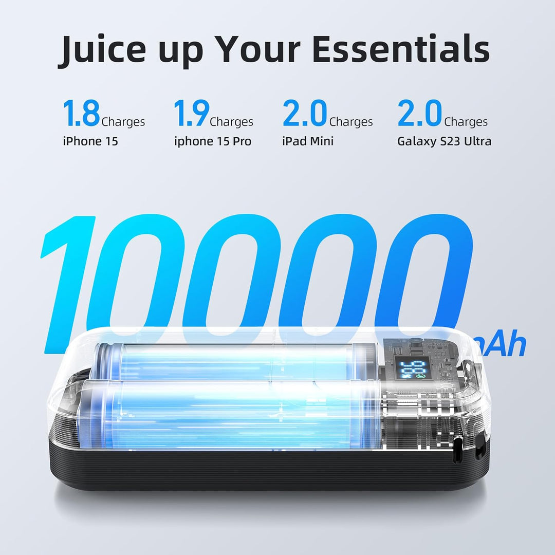 MOKiN Cargador Portátil, 10000mAh 30W Power Bank Carga Rápida, Paqu...