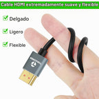 Paquete de 2 cables HDMI 8K 4K ultra finos de 15 pies, delgado y flexible, suave de alta velocidad, compatible con cable HDMI 2.1 4K @120Hz 8K @60Hz 48Gbps para Roku TV/HDTV/PS5/Blu-ray