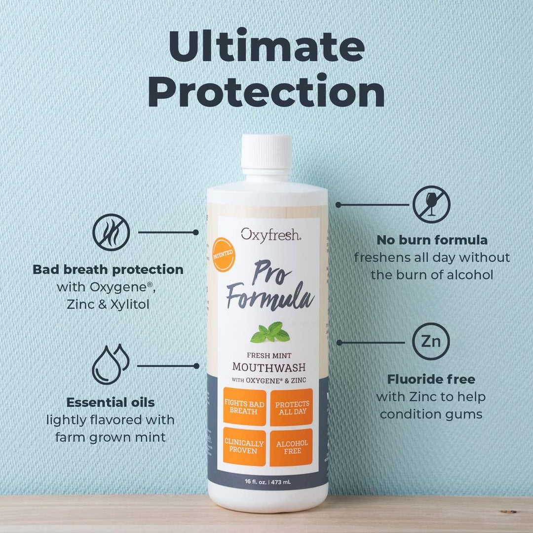 Oxyfresh Pro Formula Fresh Mint - Enjuague bucal patentado de zinc...