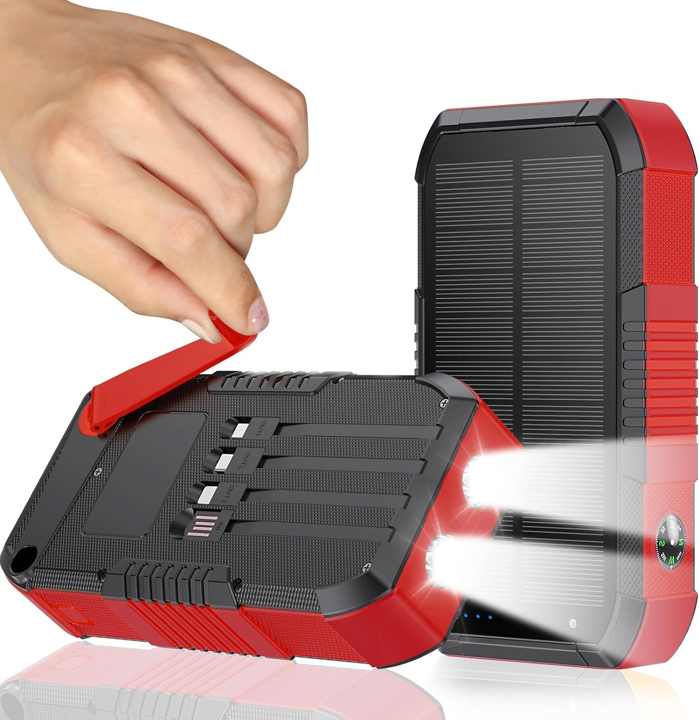 kigoker Banco de energía solar de 66800 mAh con manivela de mano in...