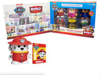 P.M.I. PAW Patrol - Paquete de 6 figuras de acción coleccionables con libros de cuentos ocultos, juguetes para niños y niñas de 3 a 8 años, licencia oficial, incluye Chase, Marshall, Skye, Rubble, Rocky y Liberty