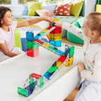 MAGNA-TILES Rail Racers Deluxe Set de Construcción Magnética de 90 Piezas, La Marca Original de Construcción Magnética