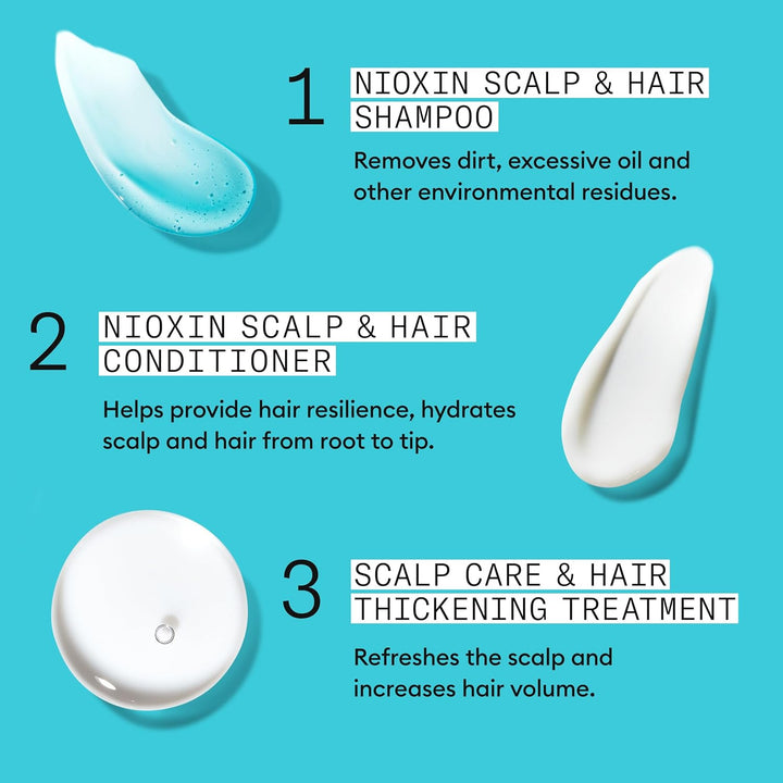 Nioxin Kits de sistema, limpia, acondiciona, hidrata el cuero cabel...