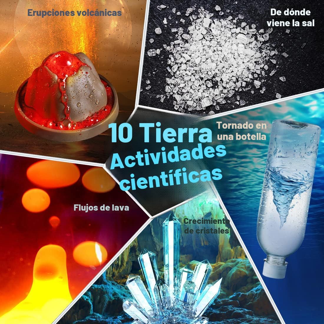 UNGLINGA 70 experimentos de laboratorio kits de ciencia para niños, juguetes educativos científicos, regalos de cumpleaños, idea para niñas y niños, juego de química, volcán en erupción, circuitos de