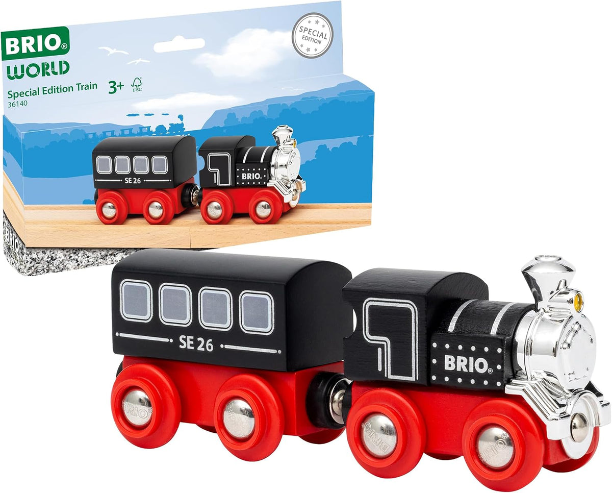 BRIO World Special Edition Train 2026 - Tren de vapor de madera de edición limitada de 2 piezas, diseño coleccionable, funciona con todos los juegos de ferrocarriles del mundo, niños a partir de 3