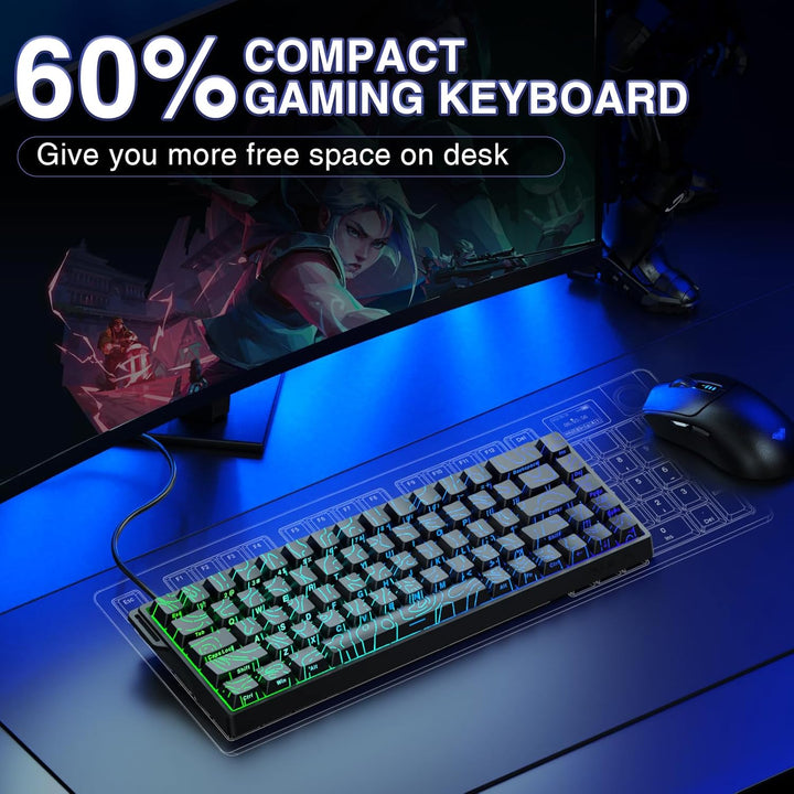 AULA WIN68 HE Teclado Mecánico para Juegos 60%, Interruptor Magnéti...