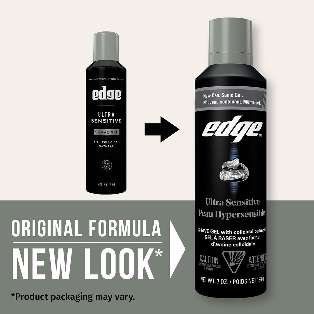 Edge Gel de afeitado para hombres, ultra sensible con avena coloida...