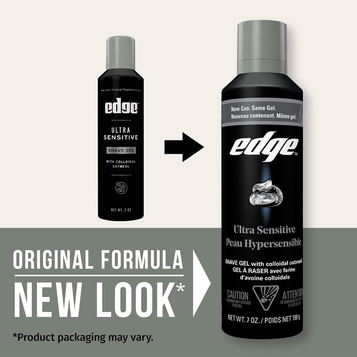 Edge Gel de afeitado para hombres, ultra sensible con avena coloida...