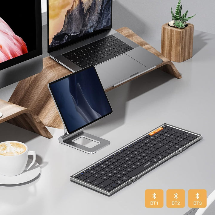 ProtoArc XK01 - Teclado Bluetooth plegable, teclado portátil inalám...
