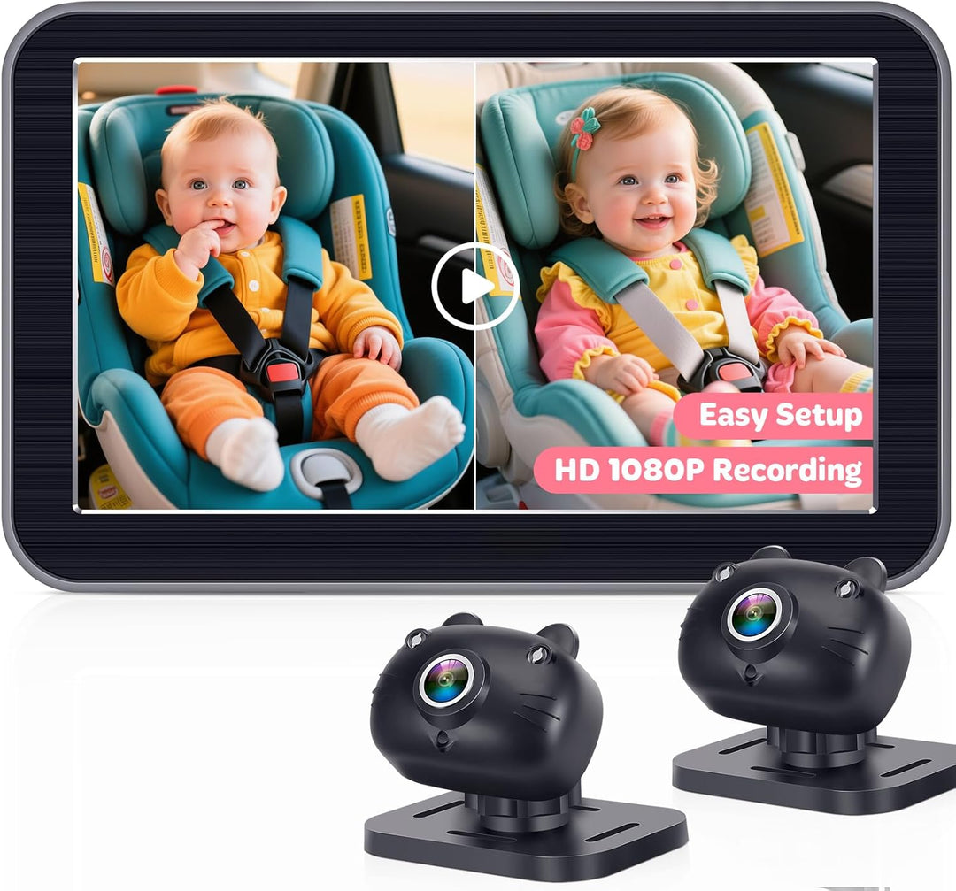 Grabación de cámara de coche para bebés para 2 niños HD