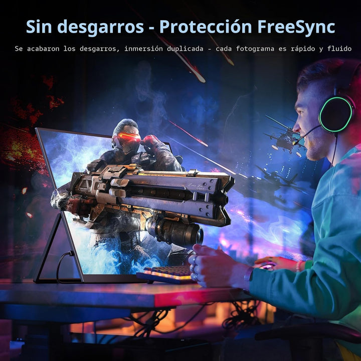 EVICIV Monitor portátil 18.5" 120Hz, 125% sRGB FreeSync 1ms Monitor...