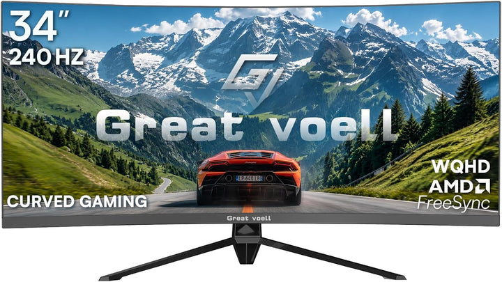 Great voell Monitor curvo para juegos de 34 pulgadas, pantalla de 2...
