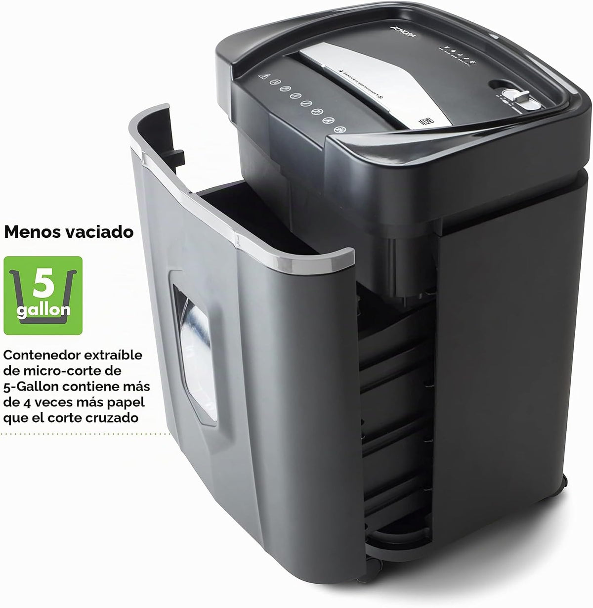 Aurora Grado Profesional de Alta Seguridad - Trituradora de Papel de Microcorte de 12 Hojas/CD y Tarjetas de Crédito/ 60 Minutos de Tiempo de Funcionamiento Continuo