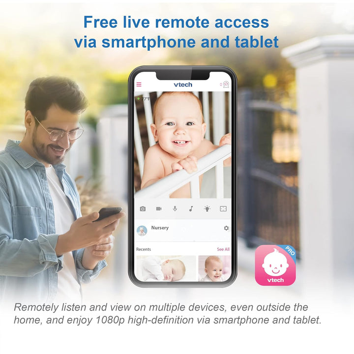 VTech RM9751 Yellow Daisy Smart Wi-Fi Cámara para bebé
