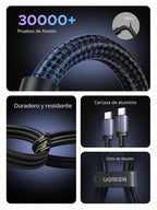 UGREEN Paquete de 2 cables USB C de 240 W, carga rápida para portátiles y