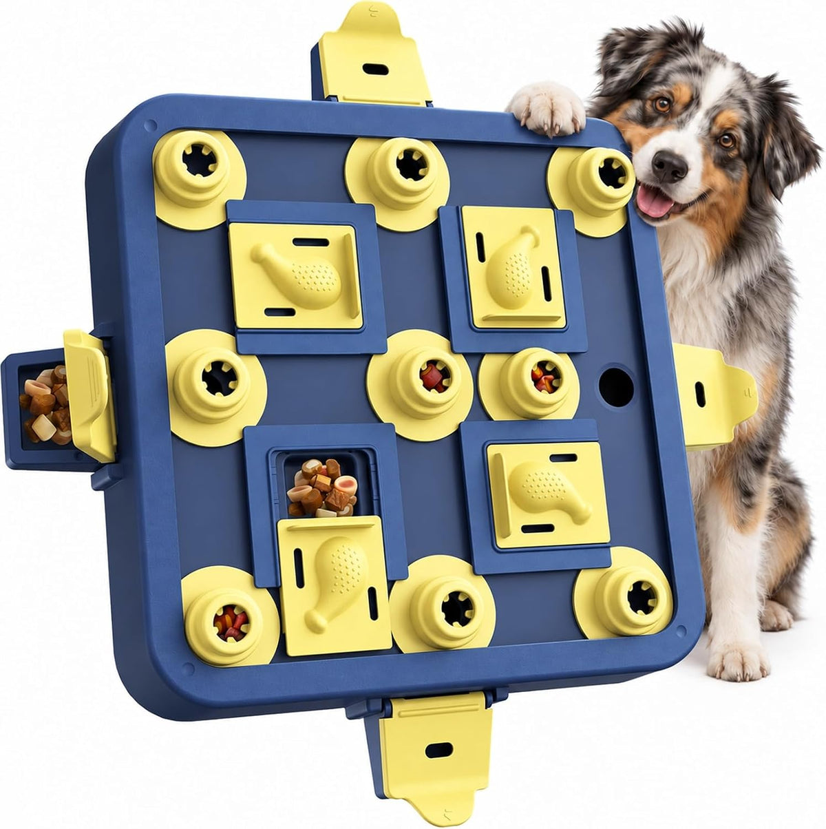 Juguete rompecabezas de ajedrez para perros, 3 niveles, estimulación