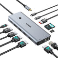 MOKiN Estación de acoplamiento USB C 3 monitores, 3 HDMI 4K@60Hz Hub de