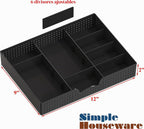 Soporte elevador para monitor de escritorio Simple Houseware con bandeja ajustable, negro