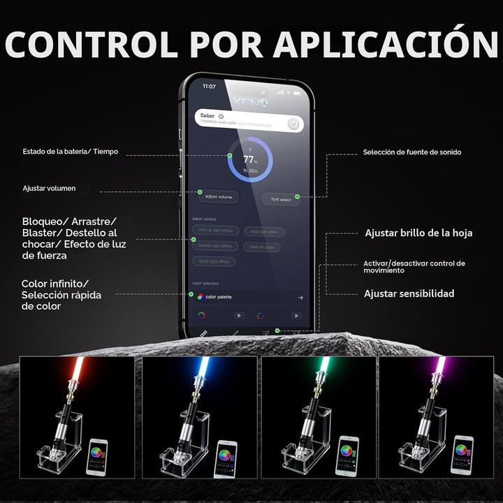 PKSTVB Mejora de aplicación de control OBW Sable de luz para duelo,...