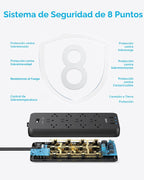 Anker Power Strip con 2100J Surge Protector, Outlet Extender, 20W, 12 AC