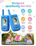 Walkie Talkies de video para niños, paquete de 2 recargables con cámara HD