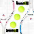 Raqueta de tenis profesional para adultos, 2 jugadores de 27 pulgadas, raqueta de tenis de velocidad aceptable para principiantes y profesionales con 3 pelotas de tenis, 2 amortiguadores de vibración,