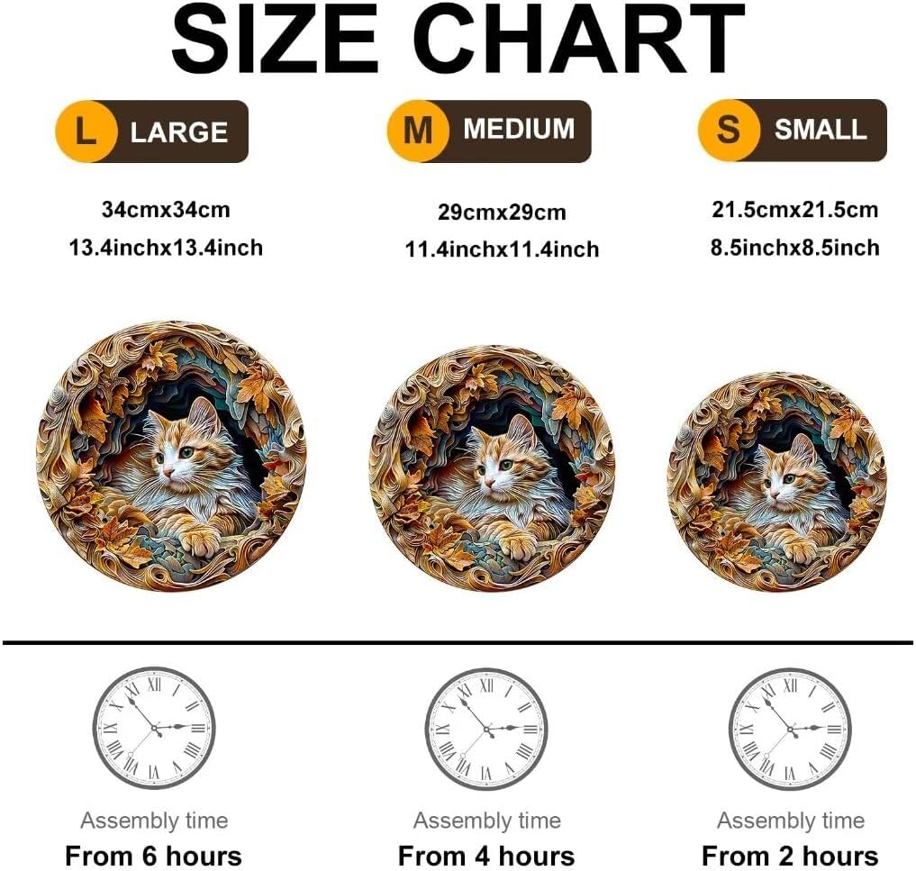 Rompecabezas de madera para adultos, rompecabezas de madera de gato 3D de 200 piezas, rompecabezas desafiantes de madera con forma de animal único, regalos para adultos, 11.4 x 11.3 pulgadas