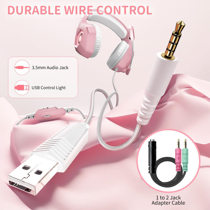 Ozeino Auriculares para juegos para PC, PS4, PS5, auriculares para...